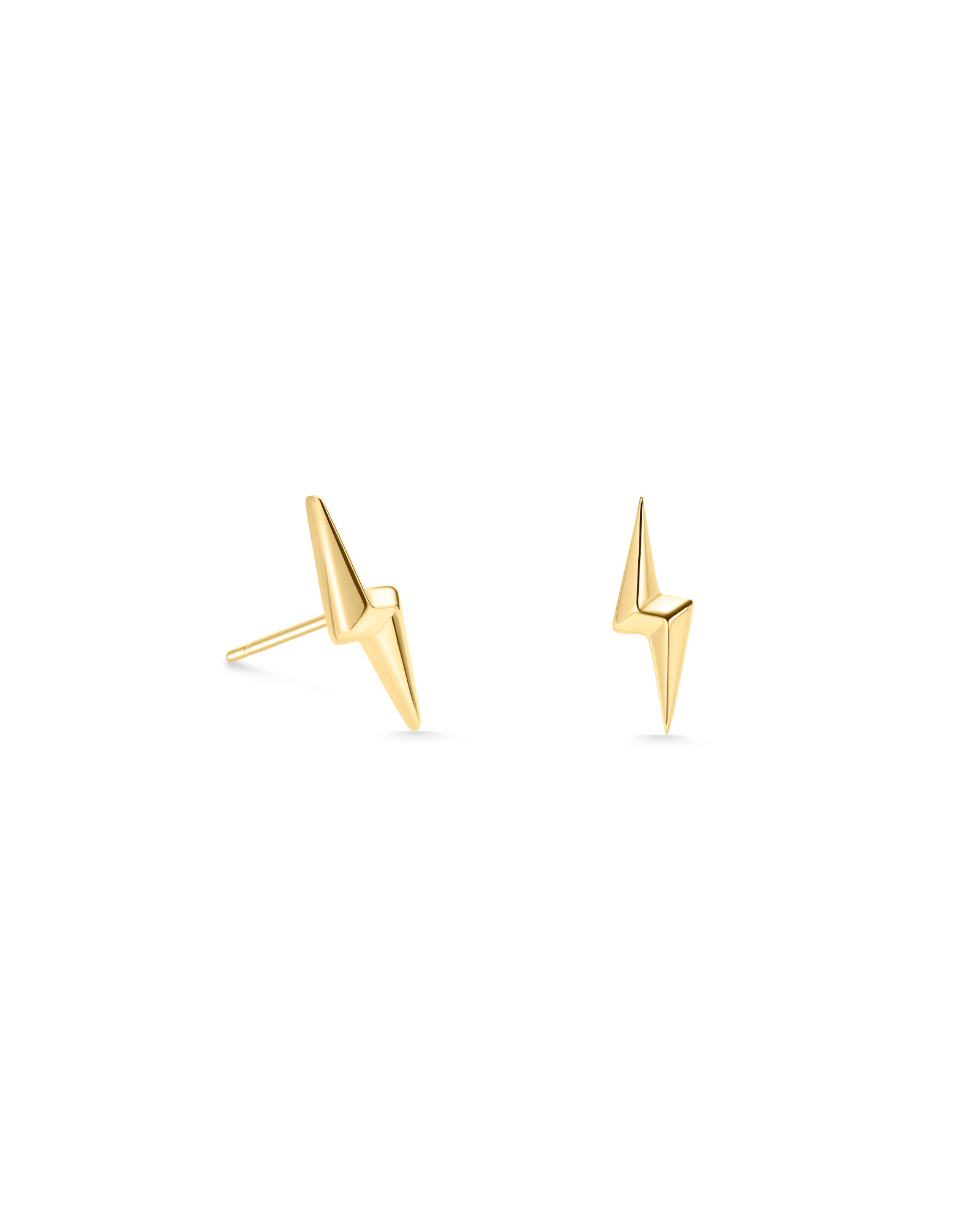 Lightning Bolt Mini Stud Earrings in 18k Yellow Gold Vermeil | Kendra Scott